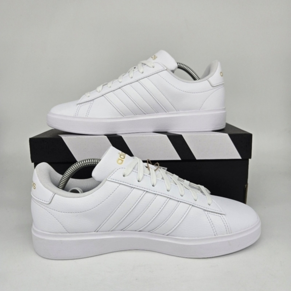 New adidas Grand Court 2.0 Cloud White Gold Metallic Women's Shoes Size 6 - Picture 4 of 8